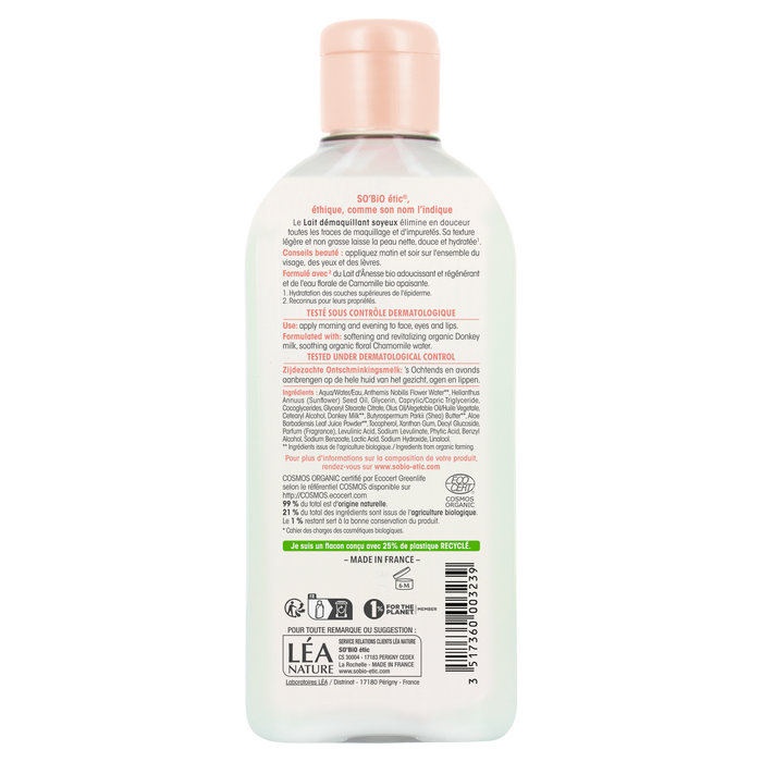Boho Cosmetics Vente Lait Démaquillant Soyeux - Mon Lait D'ânesse - Démaquillants Et Eaux Micellaires