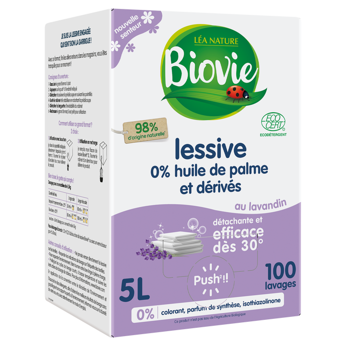 Boho Cosmetics Vente Lessive Engagée Lavandin - 100 Lavages - Grand Format - Lessives Bio - Léa Nature