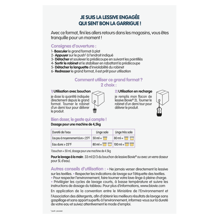 Boho Cosmetics Vente Lessive Engagée Lavandin - 100 Lavages - Grand Format - Lessives Bio - Léa Nature