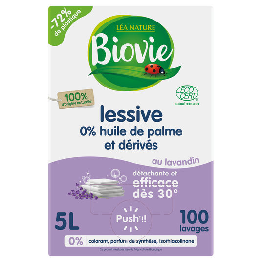 boho cosmetics Vente Lessive engagée Lavandin - 100 lavages - Grand Format - Lessives bio - Léa Nature