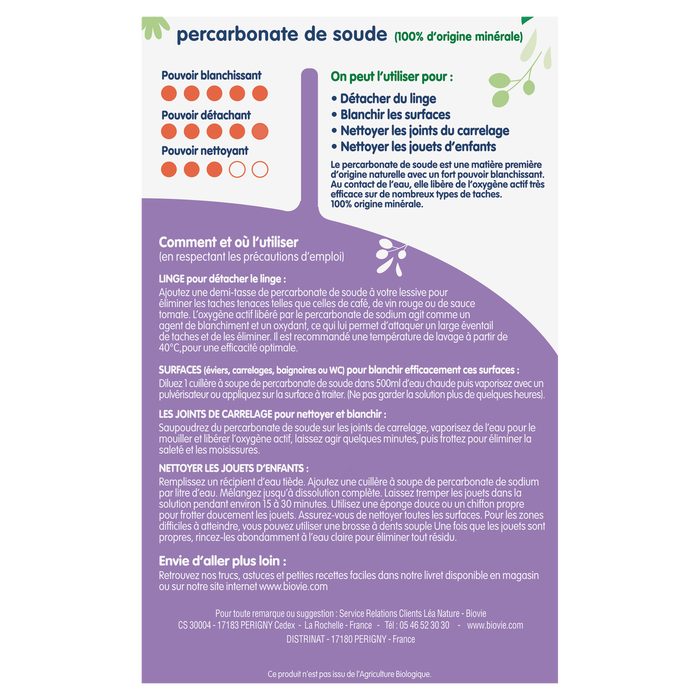 Boho Cosmetics Vente Percarbonate De Soude Détache Et Blanchit - WC