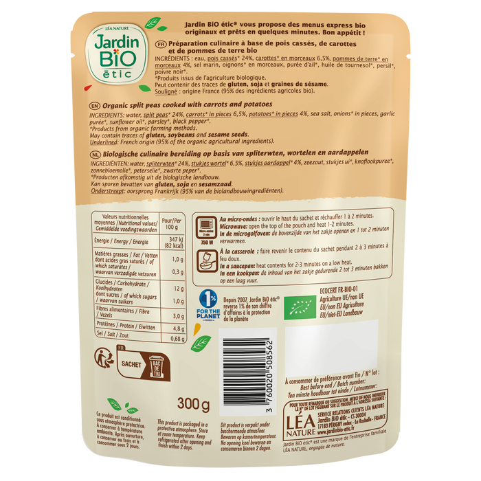 Boho Cosmetics Vente Pois Cassés Bio à La Paysanne - Plats Cuisinés Et Sachets Express