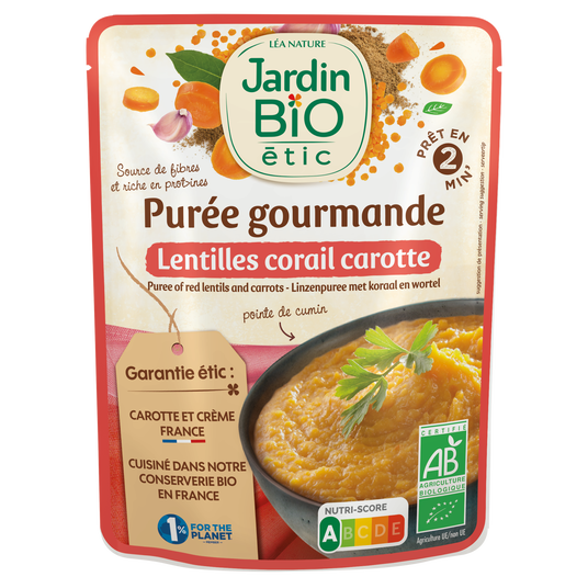 boho cosmetics Vente Purée gourmande Lentilles corail Carotte - Plats cuisinés et sachets express
