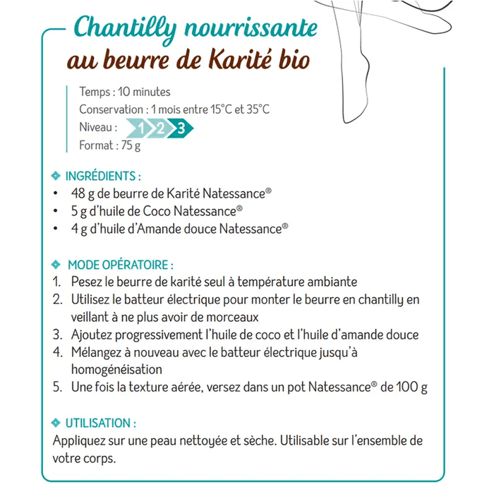 Boho Cosmetics Vente Recette DIY - Chantilly Nourrissante Au Beurre De Karité Bio - DIY Bio