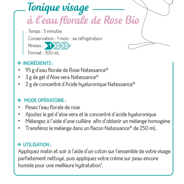 Boho Cosmetics Vente Recette DIY - Tonique Visage à L'eau Florale De Rose Bio - DIY Bio