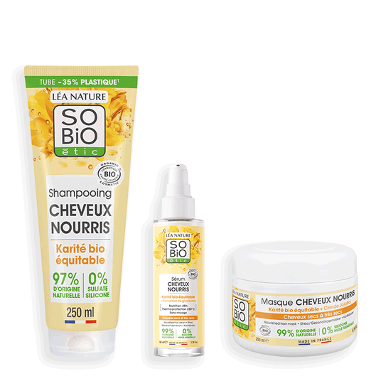 boho cosmetics Vente Routine Nutrition Karité Bio - Cheveux secs à très secs - Capillaires