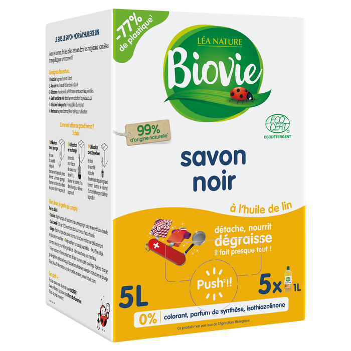 Boho Cosmetics Vente Savon Noir à L'huile De Lin - Grand Format - BIOVIE