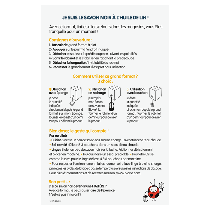 Boho Cosmetics Vente Savon Noir à L'huile De Lin - Grand Format - BIOVIE