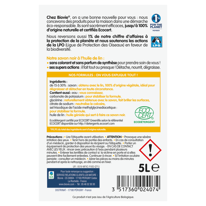 Boho Cosmetics Vente Savon Noir à L'huile De Lin - Grand Format - BIOVIE