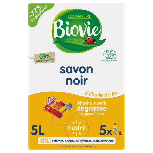 boho cosmetics Vente Savon noir à l'huile de lin - Grand Format - BIOVIE