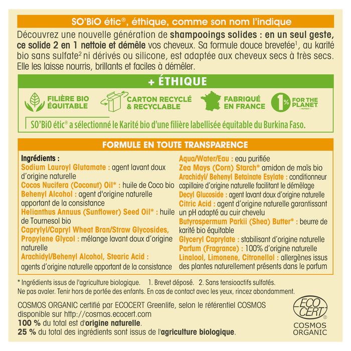 Boho Cosmetics Vente Shampooing & Après-shampooing Solide 2 En 1 Karité-bio - Shampooings
