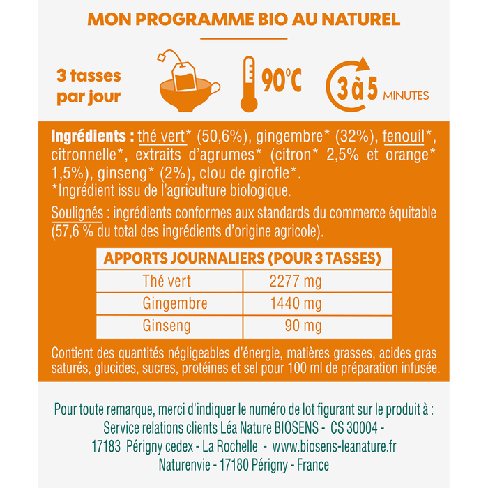 Boho Cosmetics Vente Thé Energy Booster - Vitalité Tonus Immunité Bio - Léa Nature