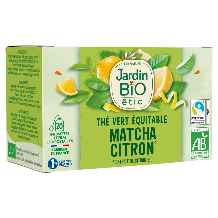 Boho Cosmetics Vente Thé Vert Equitable Matcha Citron - Bio - Thés