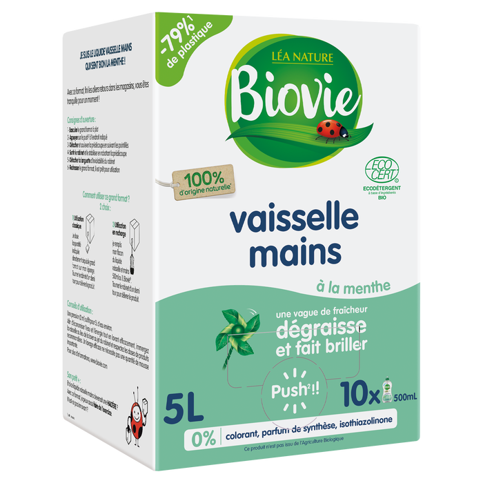 Boho Cosmetics Vente Vaisselle Et Mains Aux Huiles Essentielles De Menthe Citron Bio Super Dégraissant - Grand Format - Vaisselle Mains