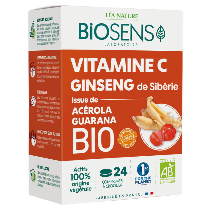 Boho Cosmetics Vitamine C Ginseng De Sibérie Acérola 24 Comprimés- BIOSENS