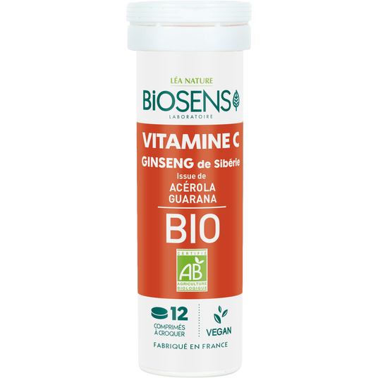 boho cosmetics Vitamine C Ginseng de Sibérie Acérola 24 comprimés- BIOSENS