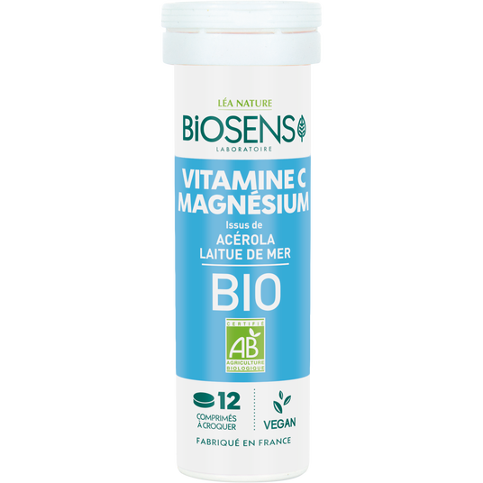 boho cosmetics Vitamine C Magnésium Laitue de mer Acérola 24 comprimés- BIOSENS