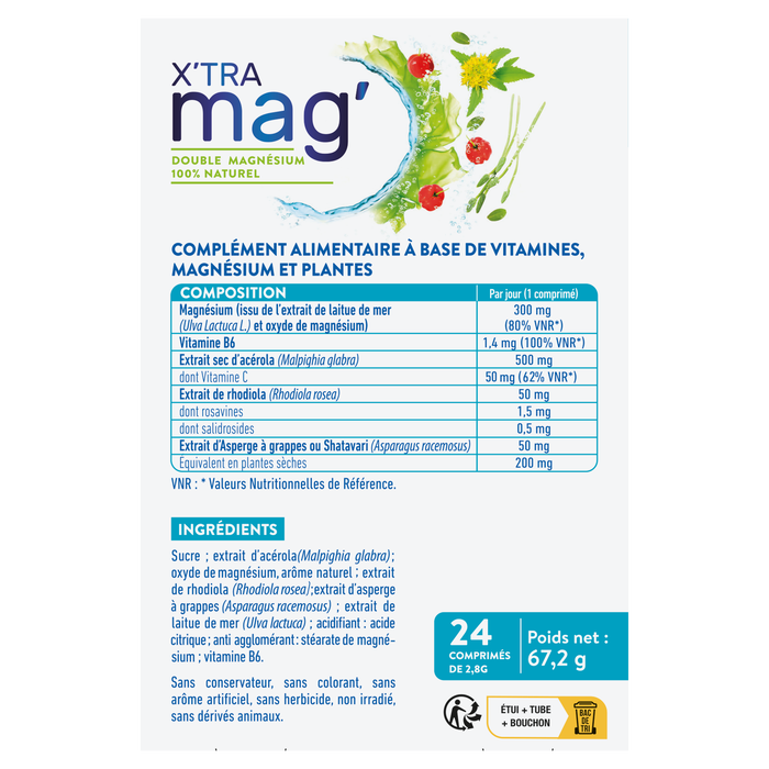 Boho Cosmetics X'TRA MAG Stress & Vitalité 24 Comprimés - Phyto-Actif