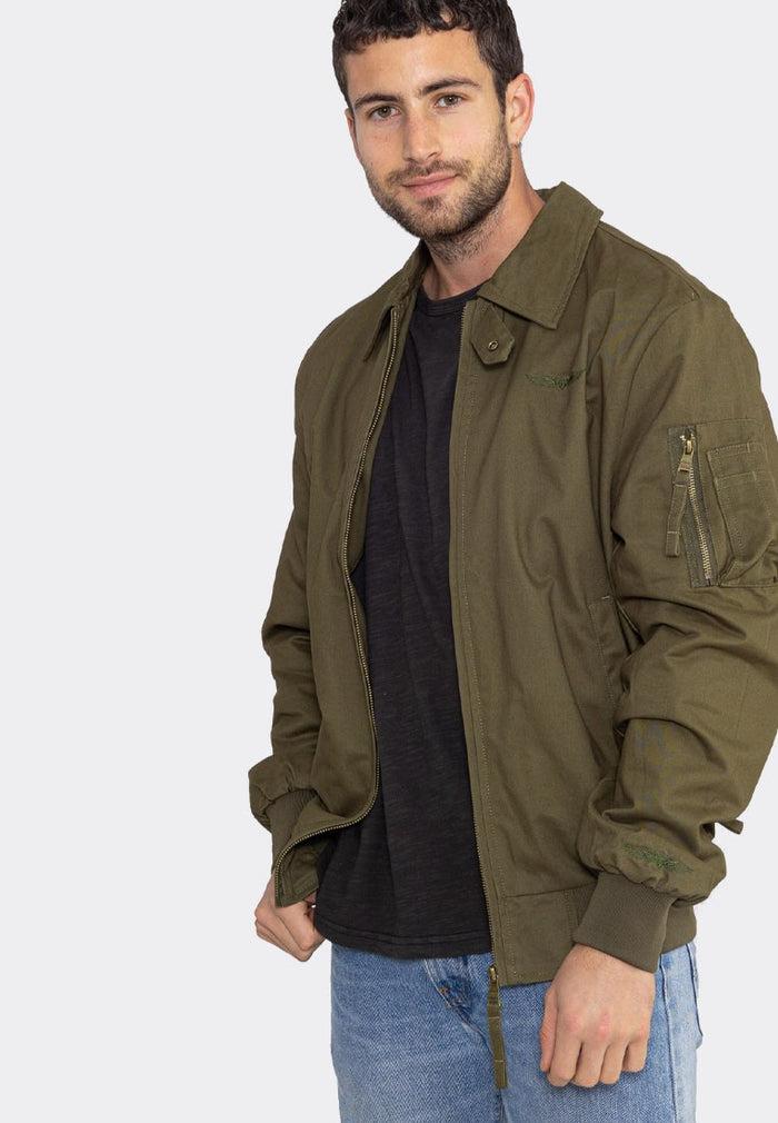 Bombers Original HUMMING MEN : Veste Courte En Coton Col à Rabats