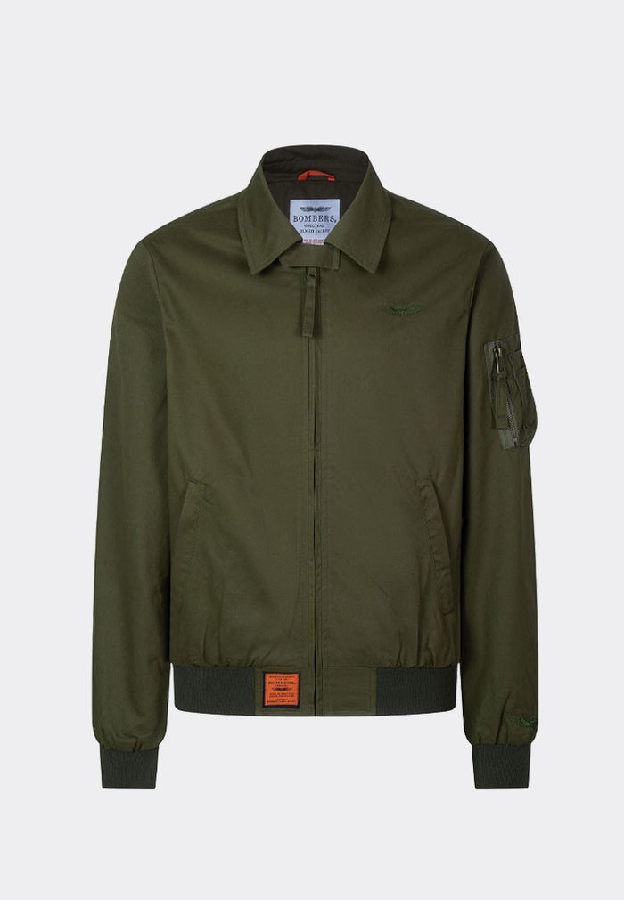 Bombers Original HUMMING MEN : Veste Courte En Coton Col à Rabats
