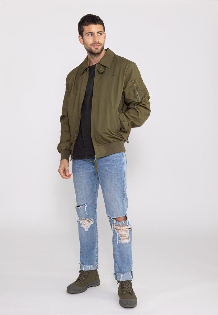 Bombers Original HUMMING MEN : Veste Courte En Coton Col à Rabats