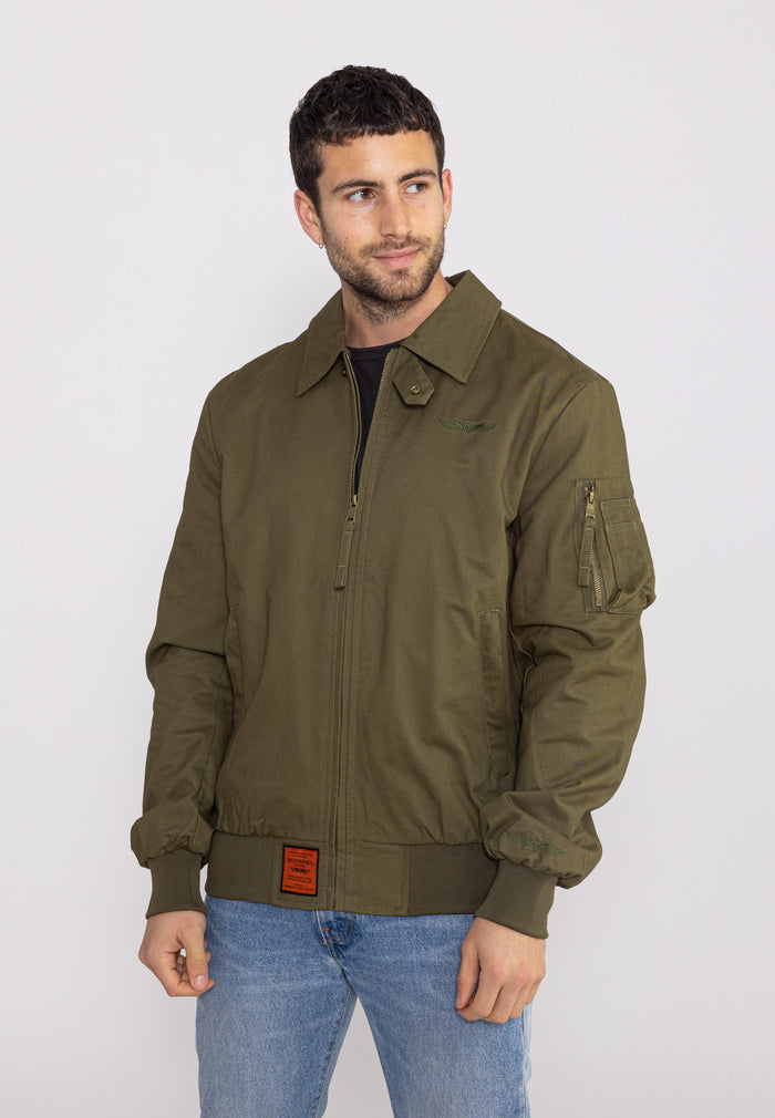 bombers original HUMMING MEN : Veste courte en coton col à rabats