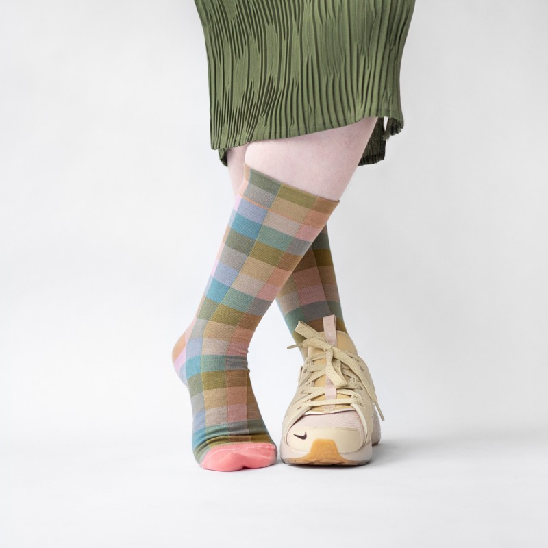 Bonne Maison Chaussette Carreaux Multico