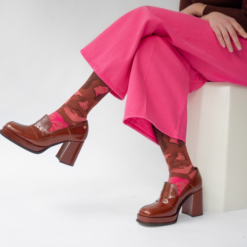 Bonne Maison Chaussette Couple Châtaigne