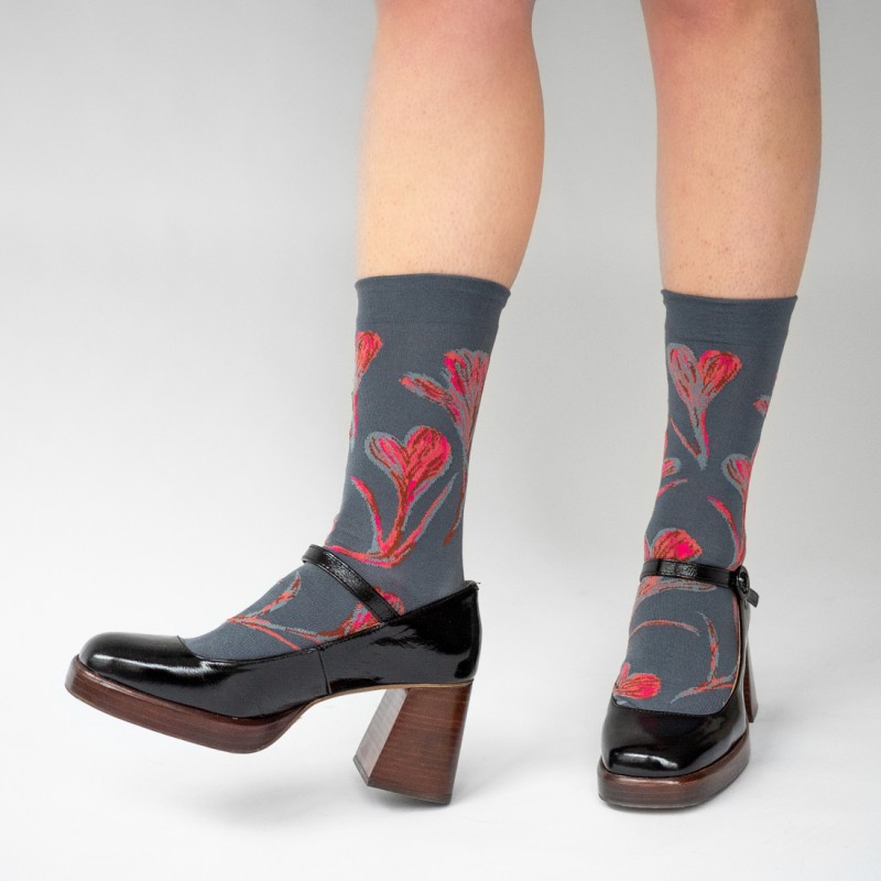 Bonne Maison Chaussette Crocus Acier