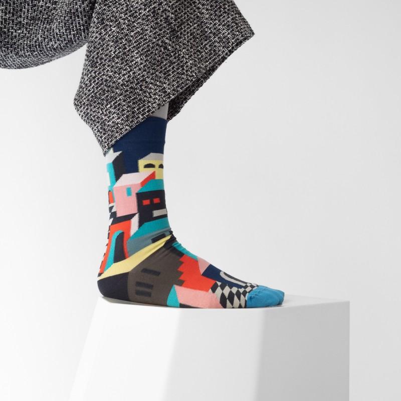 Bonne Maison Chaussette Décor Bleu Foncé