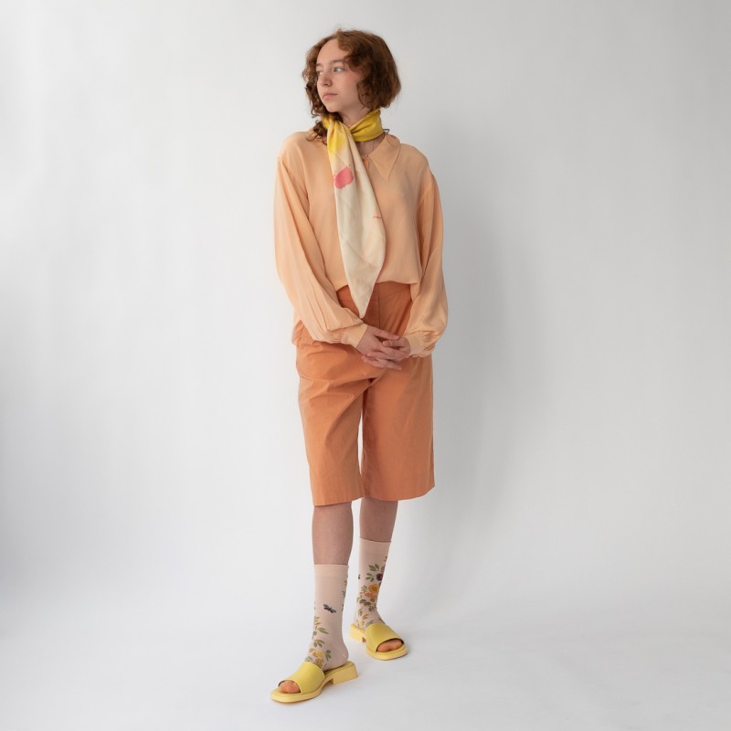 Bonne Maison Chaussette Pensée Rose Bouton