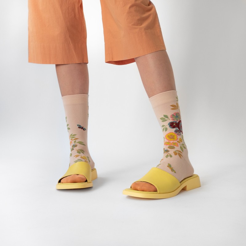Bonne Maison Chaussette Pensée Rose Bouton
