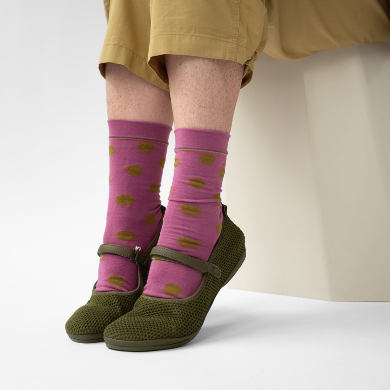 Bonne Maison Chaussette Pois Orchidée