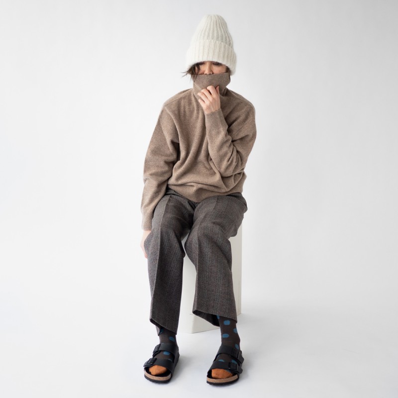 Bonne Maison Chaussette Pois Terre D'Ombre