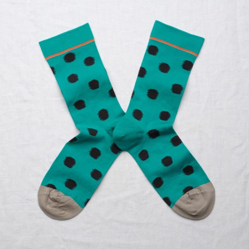 Bonne Maison Chaussette Pois Viridien
