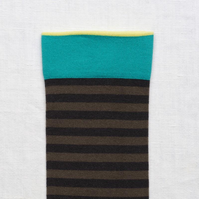 Bonne Maison Chaussette Rayure Ardoise