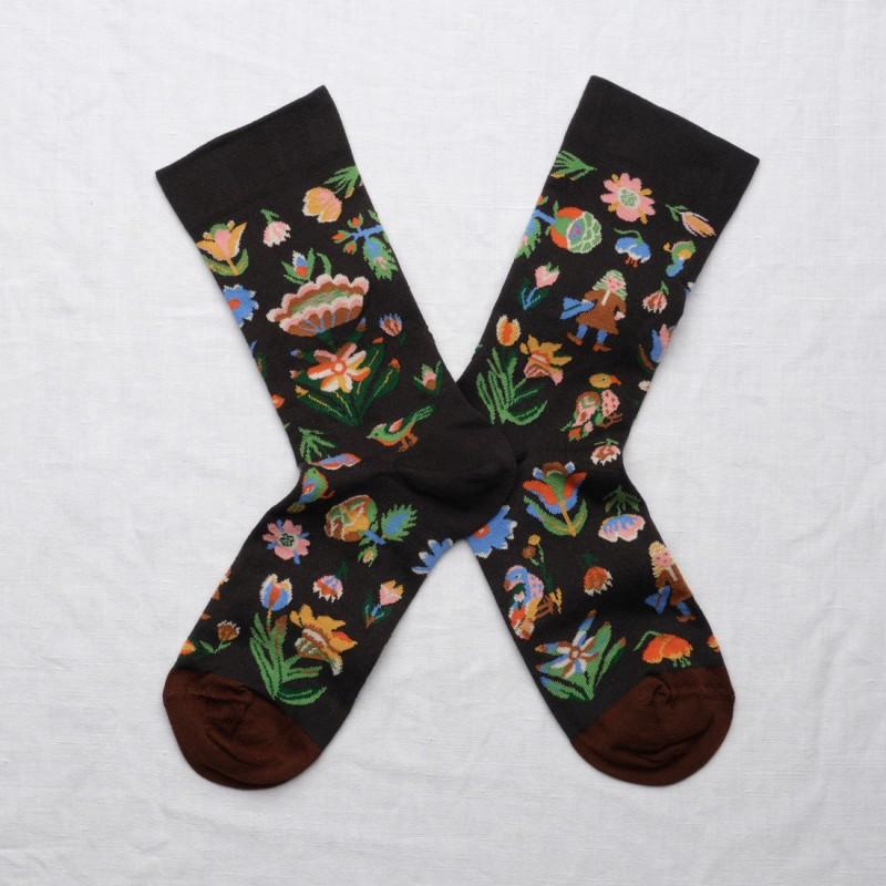 Bonne Maison Chaussette Tapisserie Noir