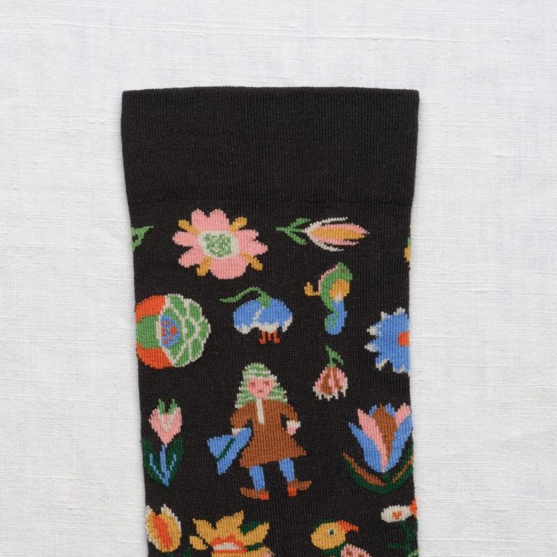 Bonne Maison Chaussette Tapisserie Noir