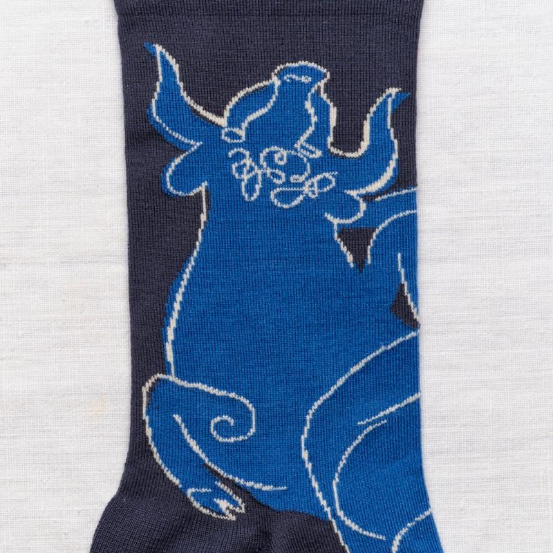 Bonne Maison Chaussette Taureau Ardoise