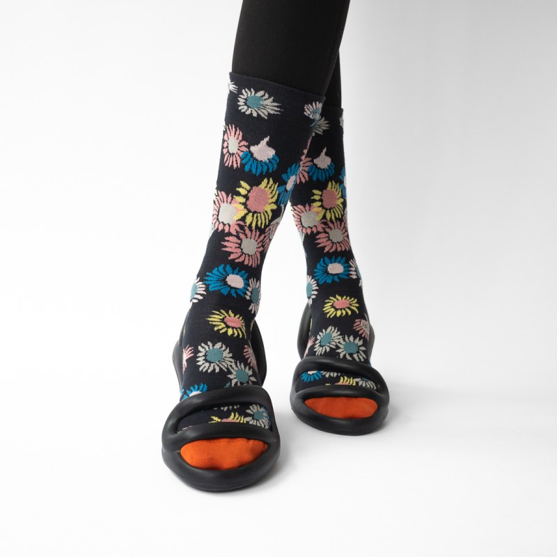 Bonne Maison Chaussette Tournesol Ardoise