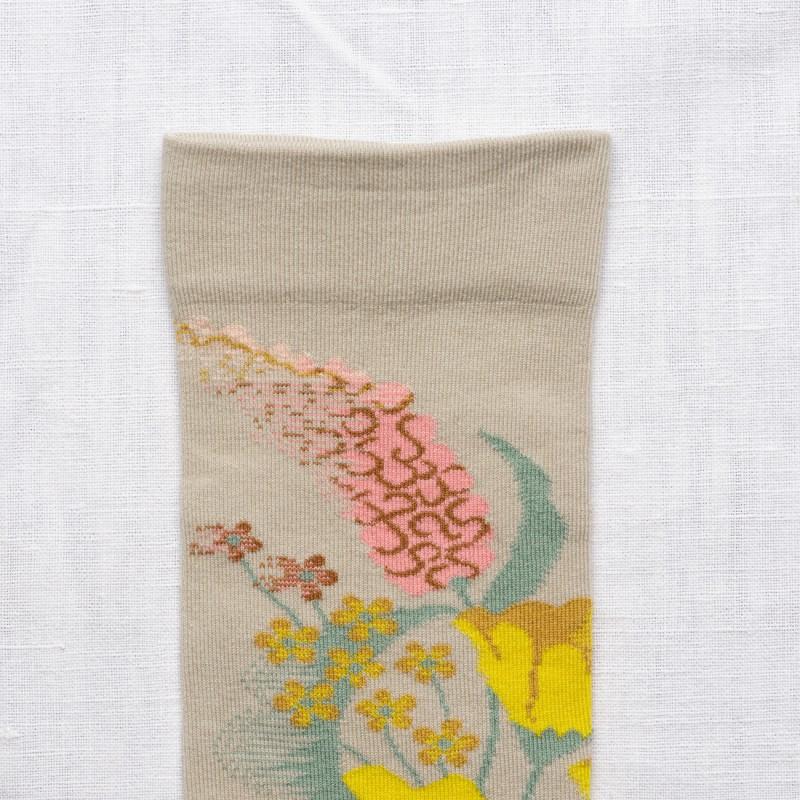 Bonne Maison Chaussettes Fleurs Céladon