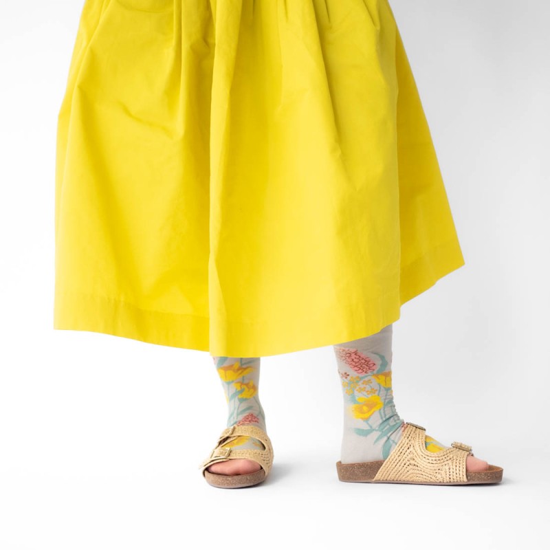 Bonne Maison Chaussettes Fleurs Céladon