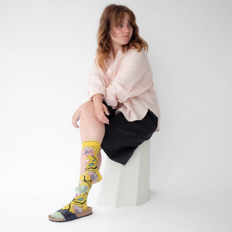 Bonne Maison Chaussettes Fleurs Sulfure