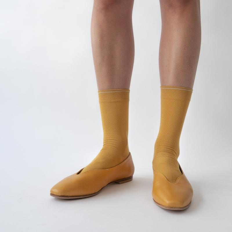 Bonne Maison Chaussettes Ocre