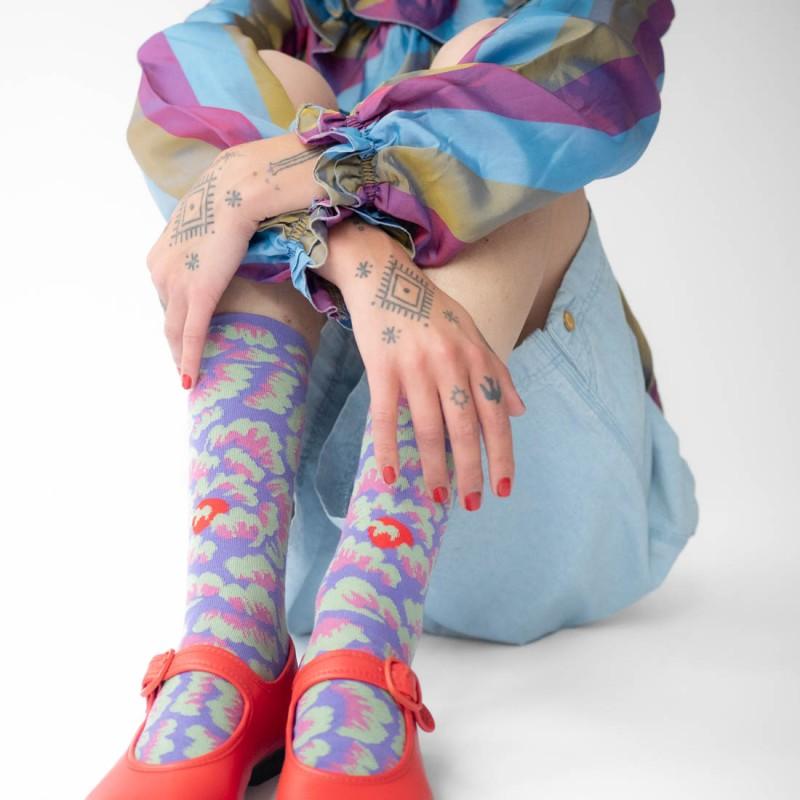 Bonne Maison Chaussettes Pivoines Iris