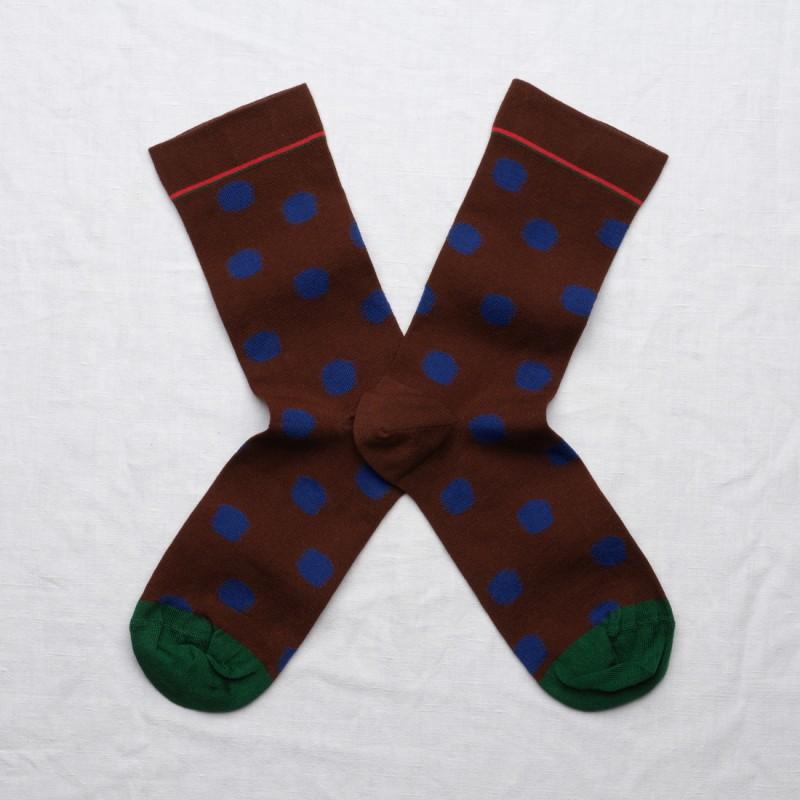 bonne maison Chaussettes Pois Bleu