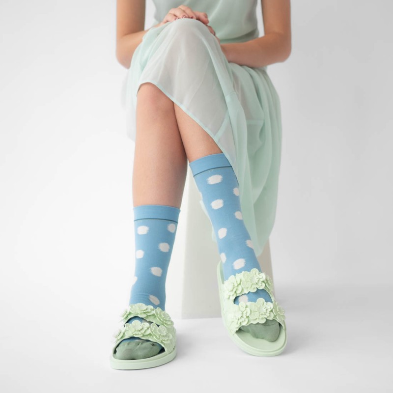 Bonne Maison Chaussettes Pois Bleue