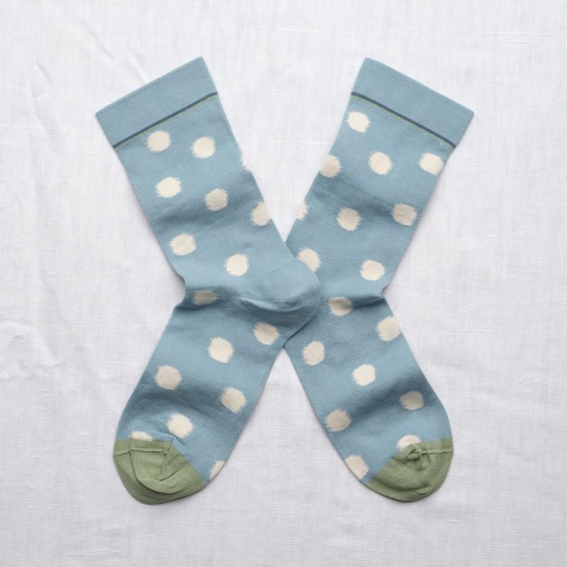 bonne maison Chaussettes Pois Bleue