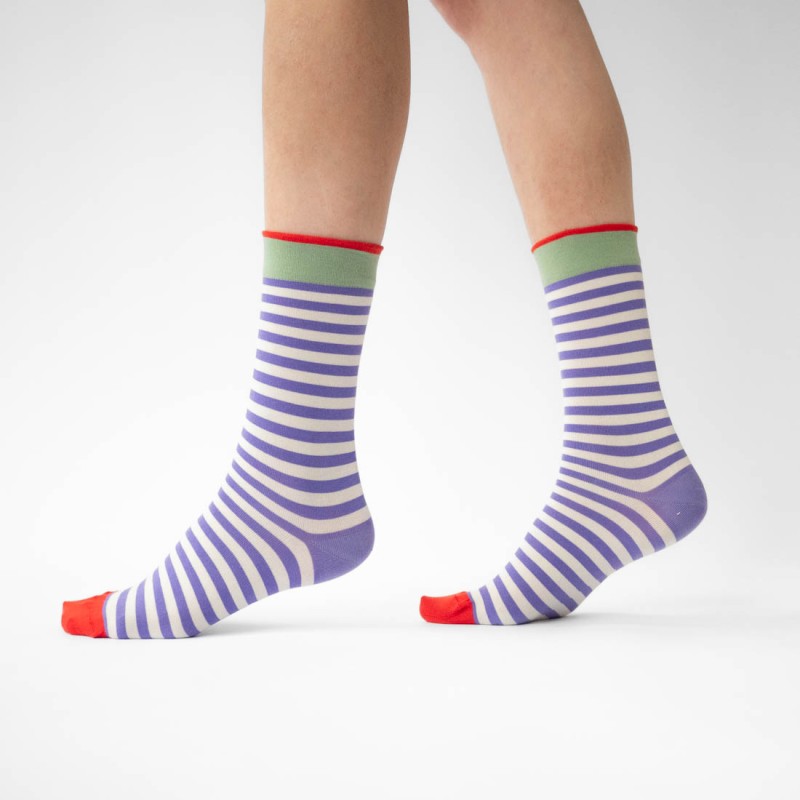 Bonne Maison Chaussettes Rayures Iris