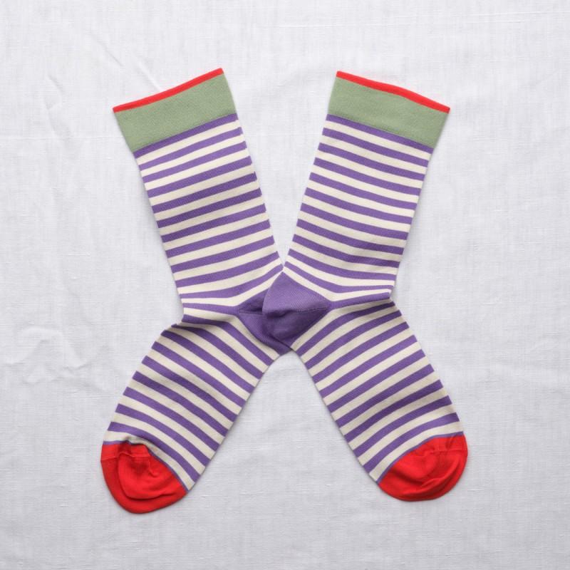 bonne maison Chaussettes Rayures Iris